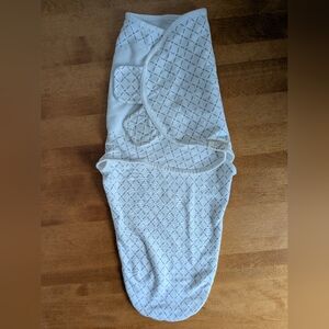 White Swaddle Blanket with Diamond Pattern